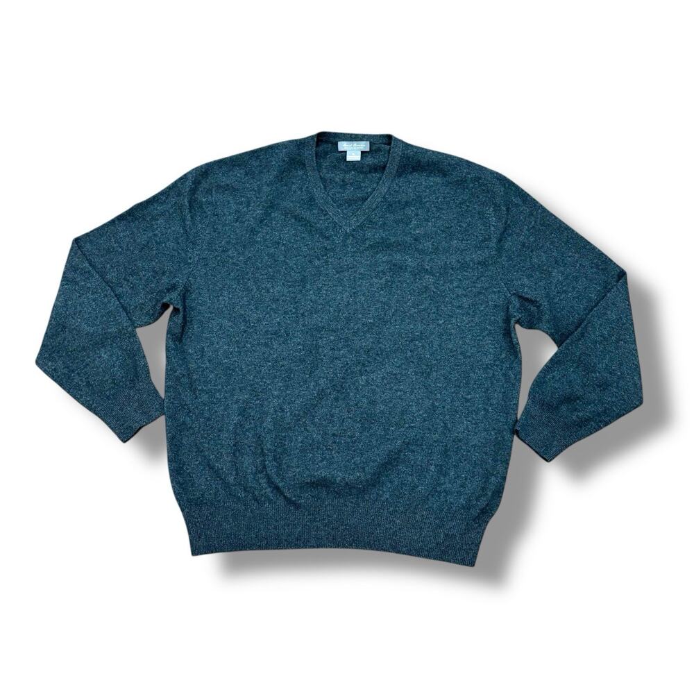 Daniel Cremieux Men’s Size XL Gray 100% Cashmere V-Neck Pullover Sweater